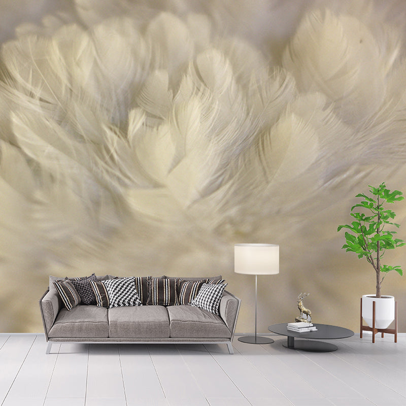 Decorative Wall Mural Feather Printed Sitting Room Wall Mural