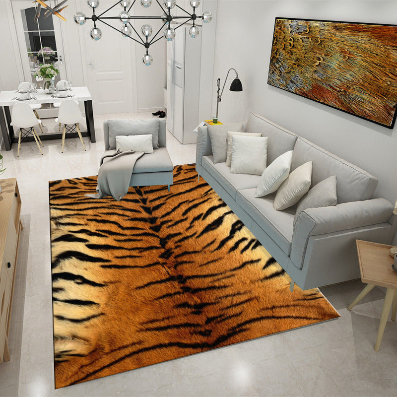 Creative Leopard Print Carpet Polyester Indoor Rug Stain Resistant Rug for Living Room