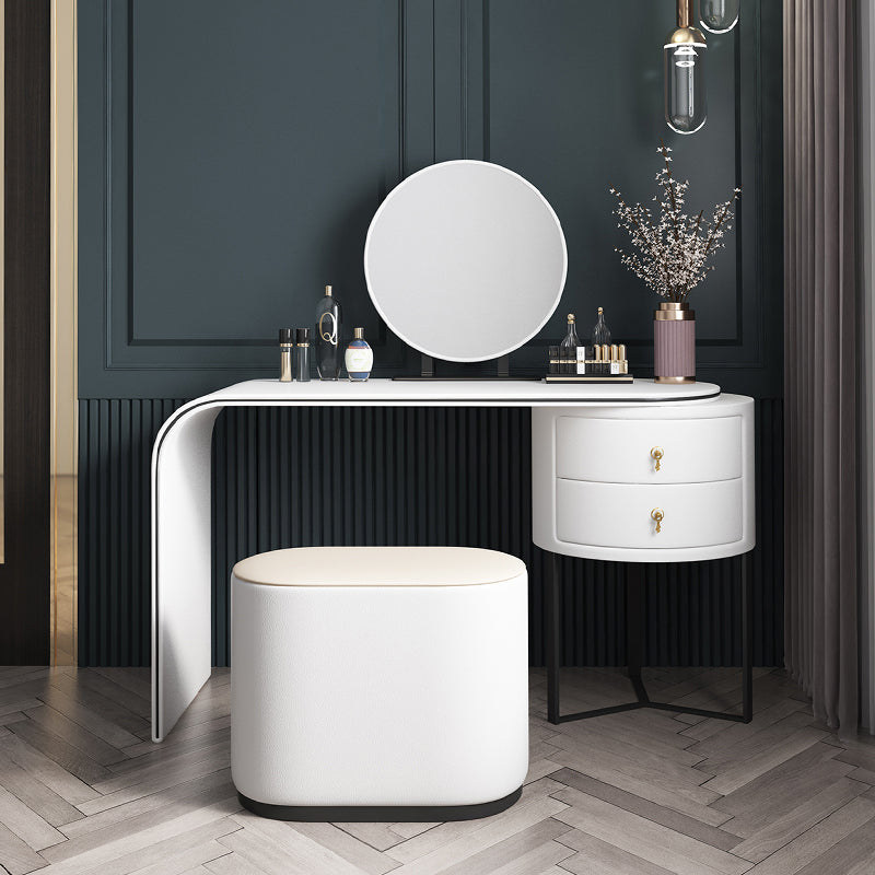 Glam Style 28.7" Height Vanity Set with Stool and Mirror Vanity