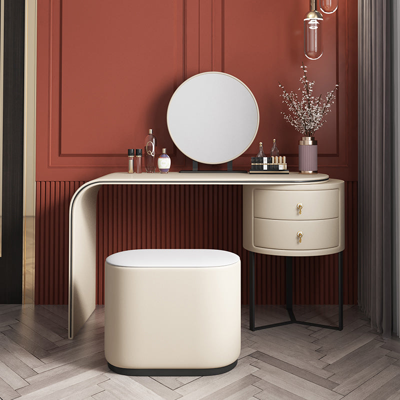 Glam Style 28.7" Height Vanity Set with Stool and Mirror Vanity