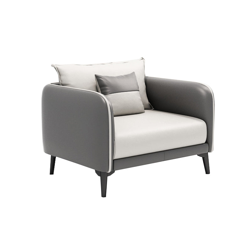 29.52" W Tuxedo Arm Sofa Faux Leather Contemporary Standard Sofa