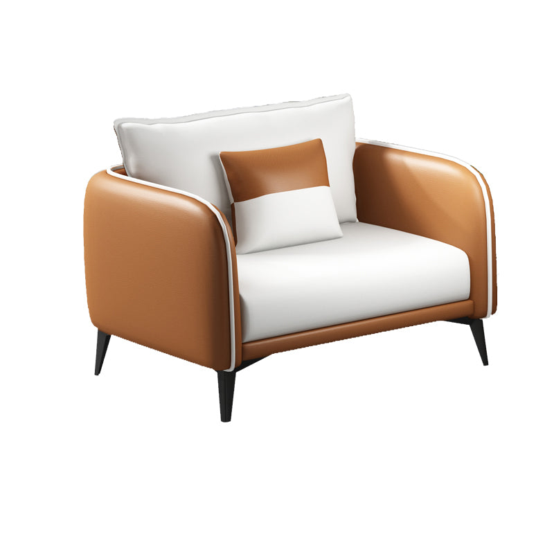 29.52" W Tuxedo Arm Sofa Faux Leather Contemporary Standard Sofa