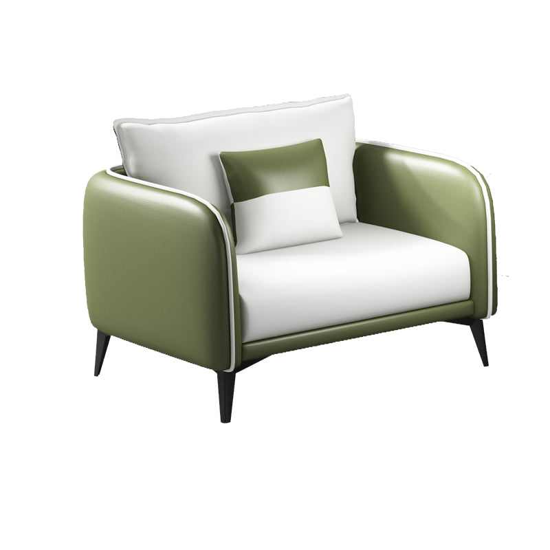 29.52" W Tuxedo Arm Sofa Faux Leather Contemporary Standard Sofa