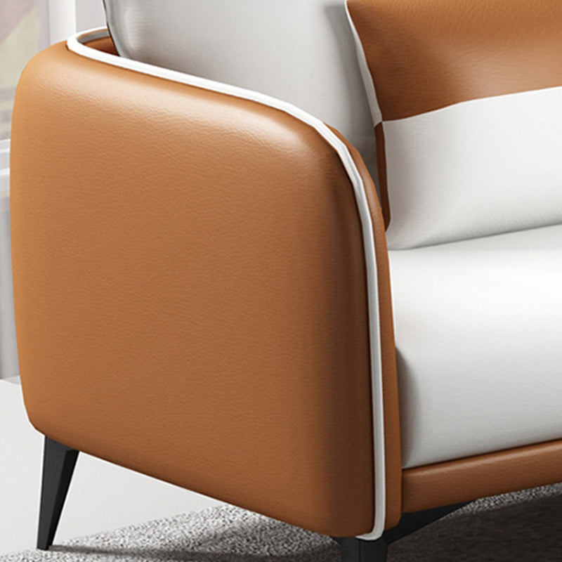 29.52" W Tuxedo Arm Sofa Faux Leather Contemporary Standard Sofa