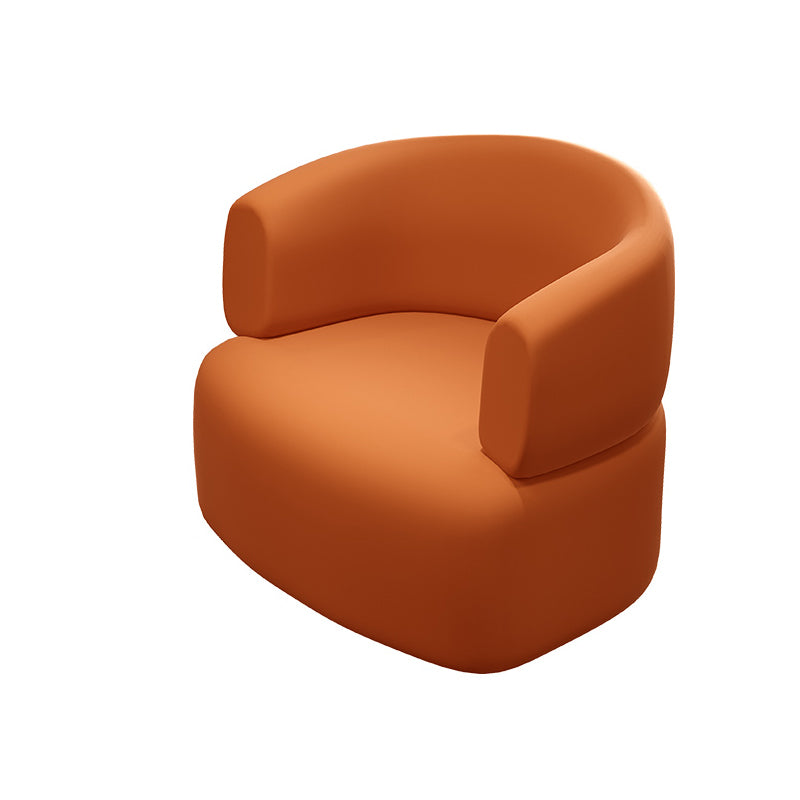 Faux Leather Recessed Arm Sofa Contemporary Standard Sofa for Living Room