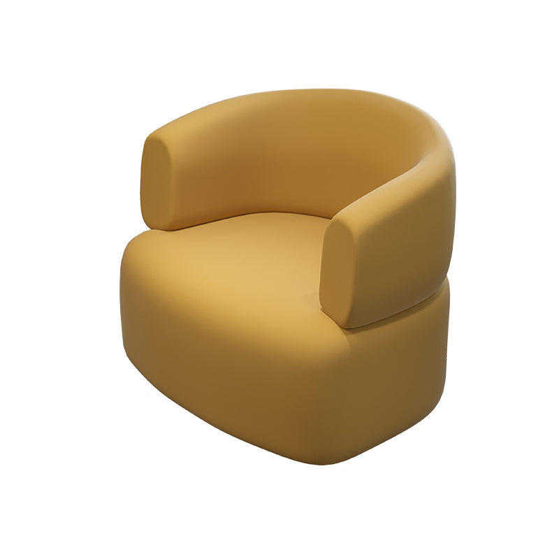Faux Leather Recessed Arm Sofa Contemporary Standard Sofa for Living Room