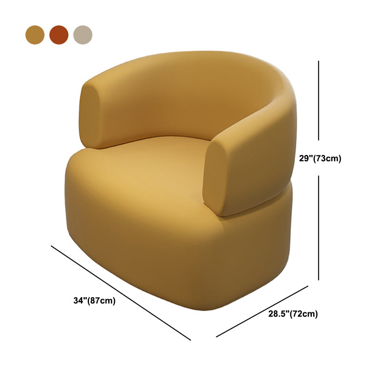 Faux Leather Recessed Arm Sofa Contemporary Standard Sofa for Living Room