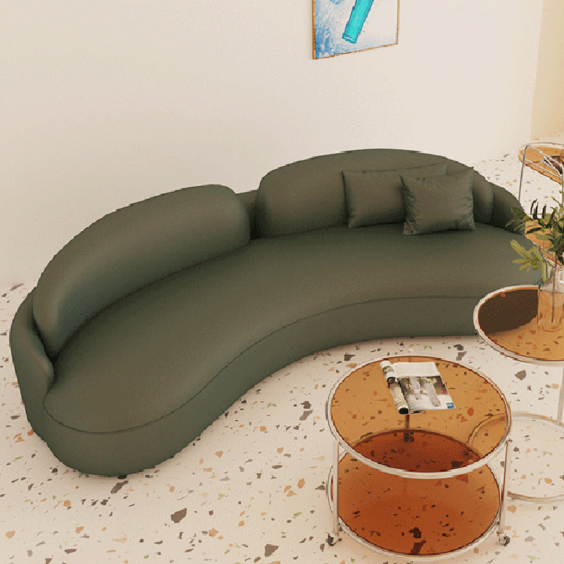 Faux Leather Contemporary Curved Sofa Armless Sofa for Living Room