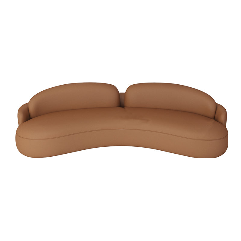 Faux Leather Contemporary Curved Sofa Armless Sofa for Living Room