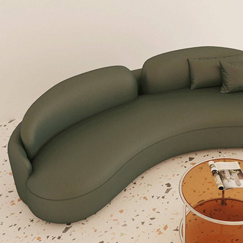 Faux Leather Contemporary Curved Sofa Armless Sofa for Living Room