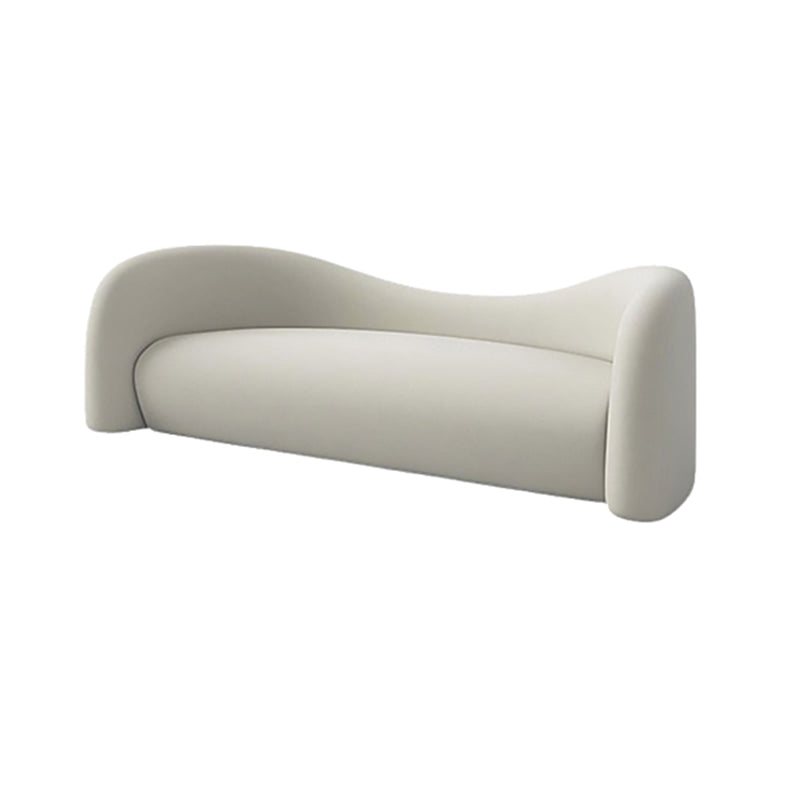 Contemporary Curved Sofa Modern Sloped Arm Sofa for Living Room, Apartment