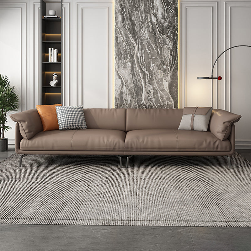 Modern 32.6" H Leather Pillow Top Arm Sofa Bed For Living Room