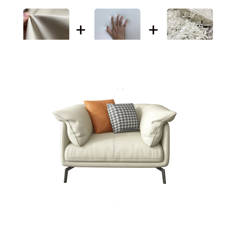 Modern 32.6" H Leather Pillow Top Arm Sofa Bed For Living Room