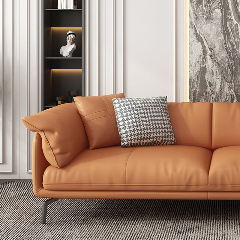 Modern 32.6" H Leather Pillow Top Arm Sofa Bed For Living Room