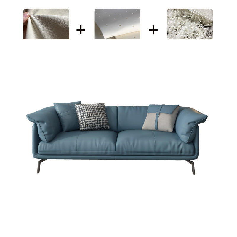 Modern 32.6" H Leather Pillow Top Arm Sofa Bed For Living Room