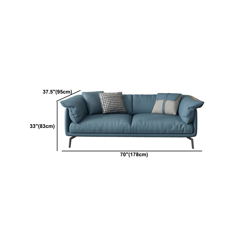Modern 32.6" H Leather Pillow Top Arm Sofa Bed For Living Room