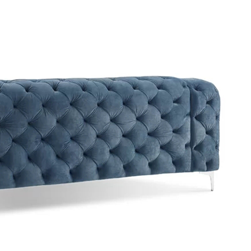 Contemporary Tufted Back Sofa with Tuxedo Arms for Apartment