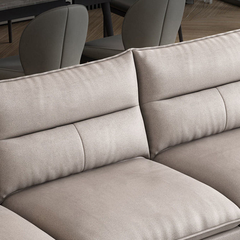 Faux Leather Modern Flared Arm Sofa Standard Sofa for Living Room, Apartment