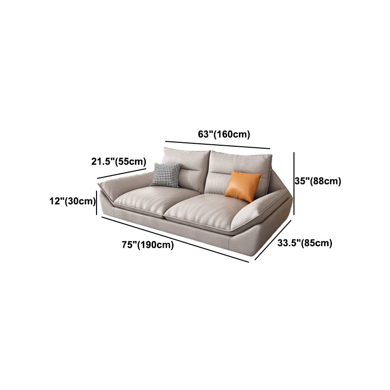 Faux Leather Modern Flared Arm Sofa Standard Sofa for Living Room, Apartment