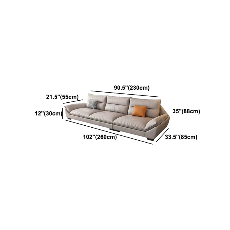Faux Leather Modern Flared Arm Sofa Standard Sofa for Living Room, Apartment