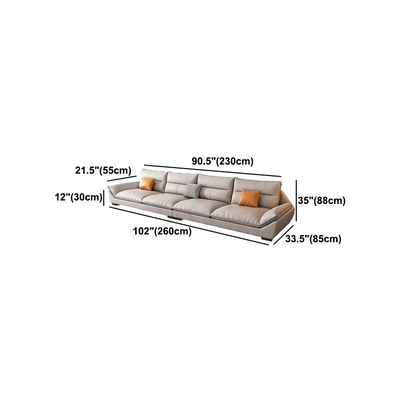 Faux Leather Modern Flared Arm Sofa Standard Sofa for Living Room, Apartment