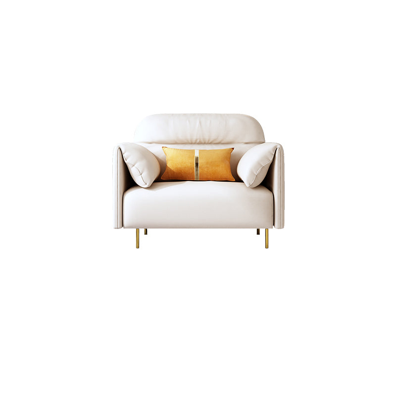 Glam Sewn Pillow Back Standard Pillow Top Arm Living Room Leather Sofa