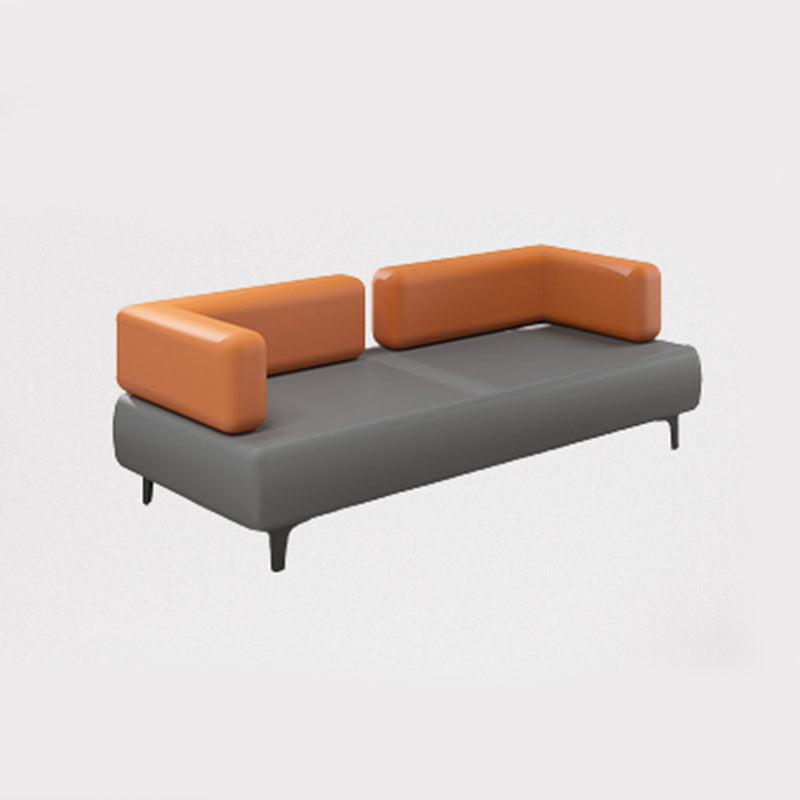 Faux Leather Sofa 30.70" D x 29.52" H Tuxedo Arm Sofa for Living Room