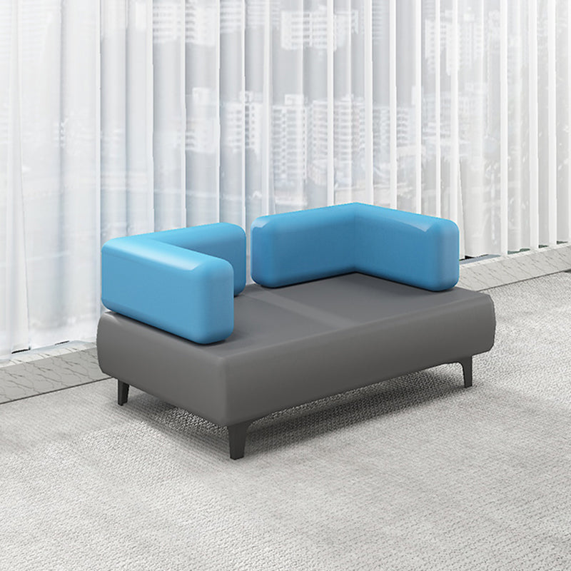 Faux Leather Sofa 30.70" D x 29.52" H Tuxedo Arm Sofa for Living Room