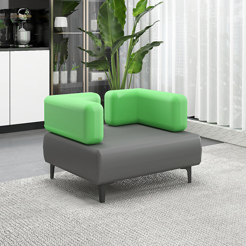 Faux Leather Sofa 30.70" D x 29.52" H Tuxedo Arm Sofa for Living Room