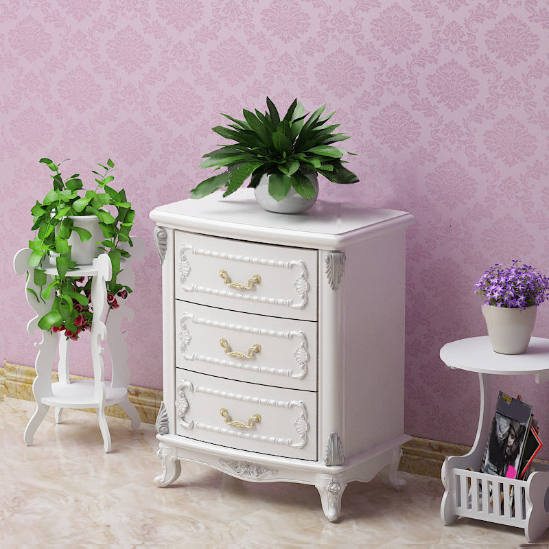 Glam Style Bedroom Storage Chest Solid Wood Lingerie Chest with Drawers