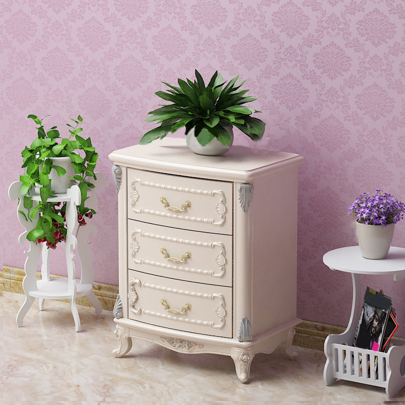 Glam Style Bedroom Storage Chest Solid Wood Lingerie Chest with Drawers