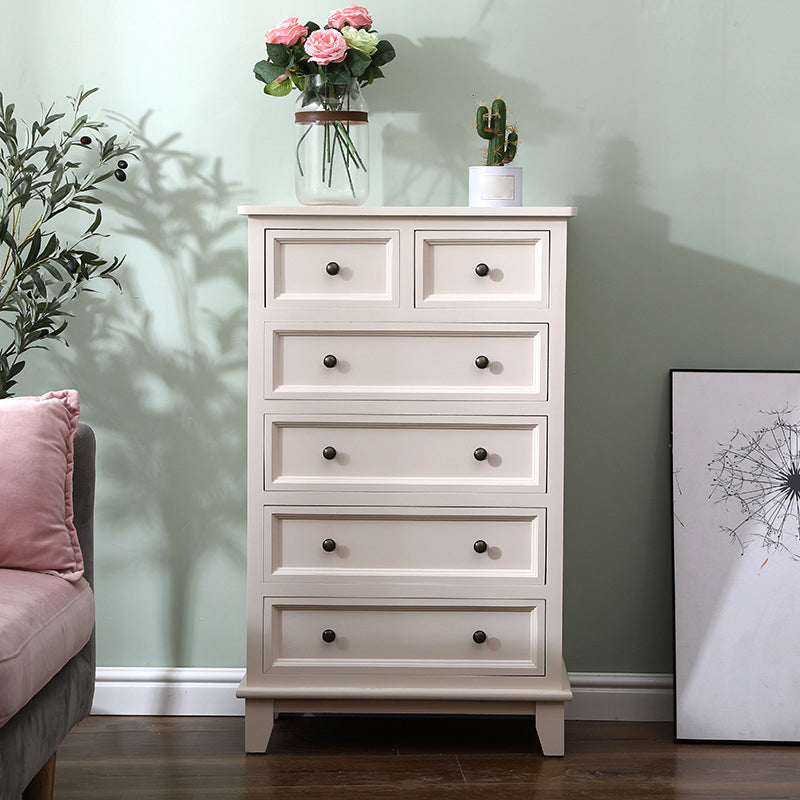 Modern Style Storage Chest Vertical Wood White Storage Chest Dresser with Drawers