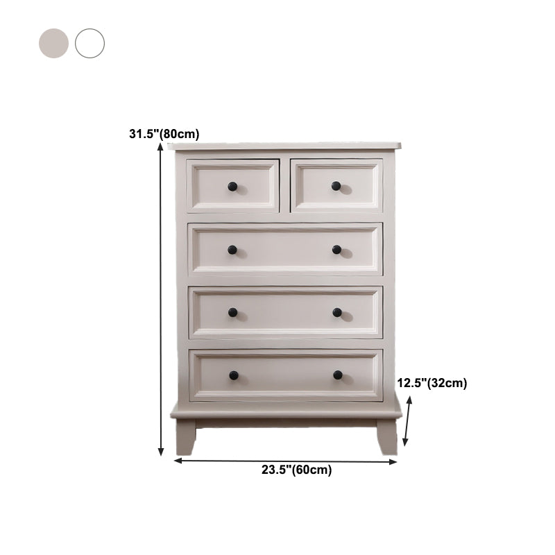 Modern Style Storage Chest Vertical Wood White Storage Chest Dresser with Drawers