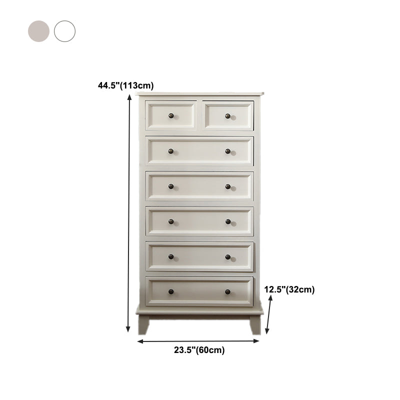 Modern Style Storage Chest Vertical Wood White Storage Chest Dresser with Drawers