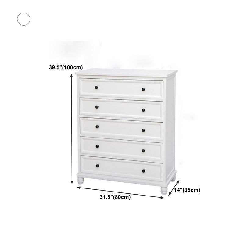 Modern Style Storage Chest Vertical Wood White Storage Chest Dresser with Drawers