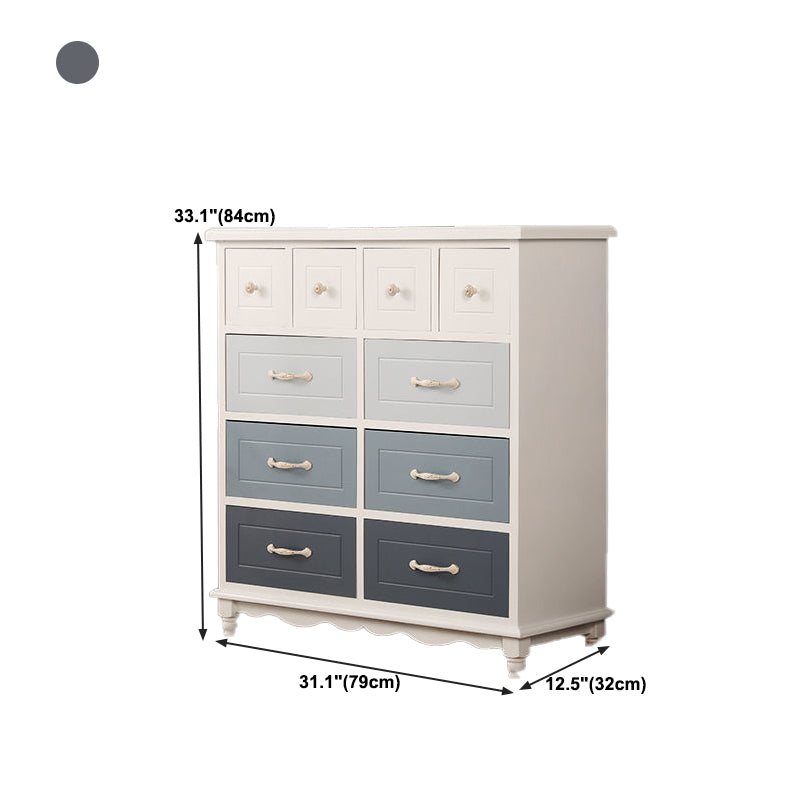 Modern Style Storage Chest Vertical Wood White Storage Chest Dresser with Drawers