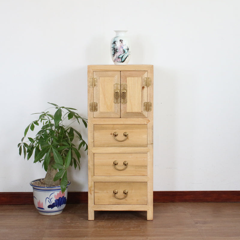 16" W Traditional Style Storage Chest Vertical Wood Combo Dresser with Drawers and Doors