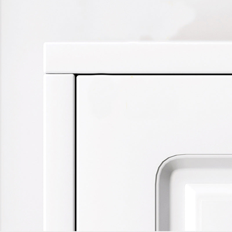 White Storage Chest Modern Style Wooden Storage Chest Dresser with Drawers and Doors