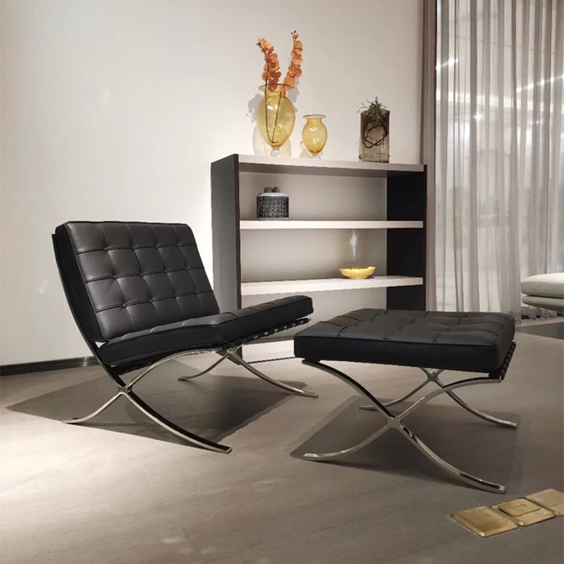 Faux Leather Accent Chair 29.52" L x 30.70" W x 30.70" H Tufted Lounge Chair