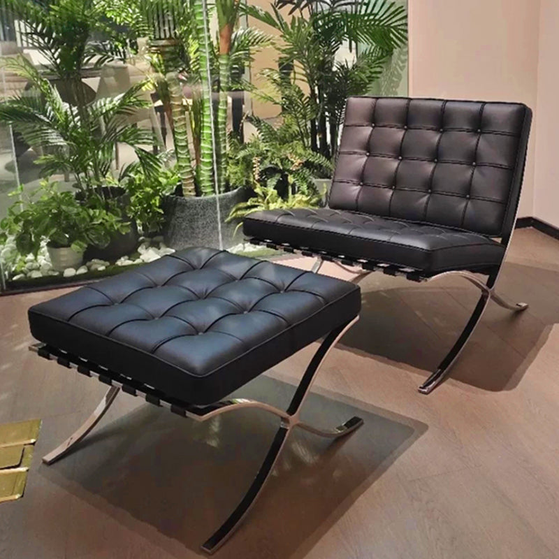 Faux Leather Accent Chair 29.52" L x 30.70" W x 30.70" H Tufted Lounge Chair