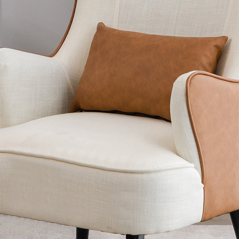 Sloped Arms Chair with Pillow Back and Basic Four Leg for Living Room