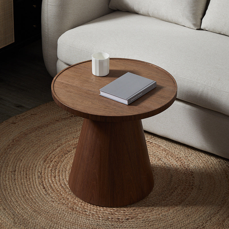 French Country Style Round Old Solid Wood Table with Pedestal Base Coffee Table