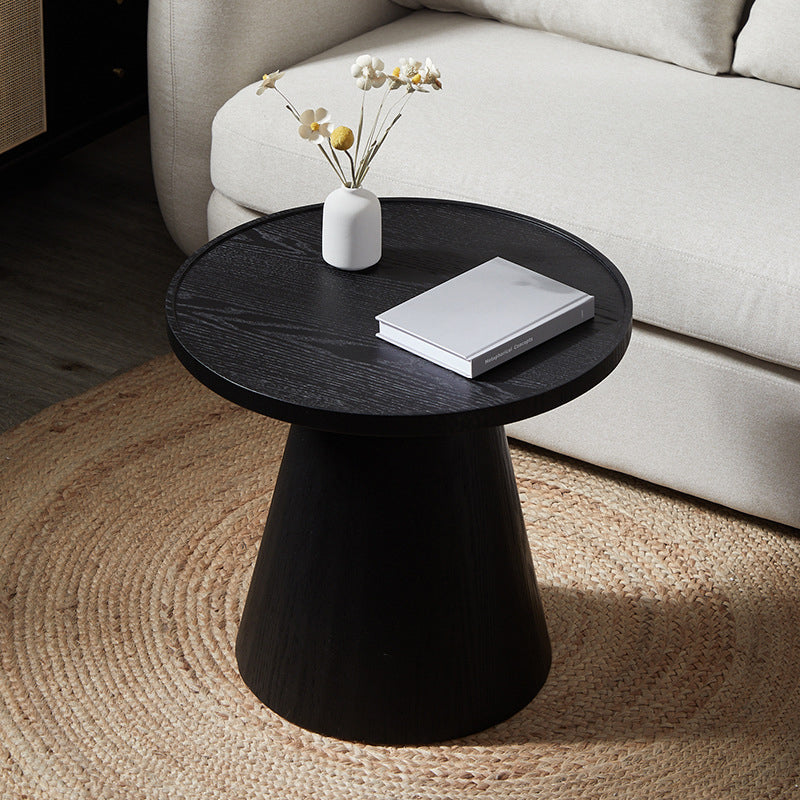 French Country Style Round Old Solid Wood Table with Pedestal Base Coffee Table
