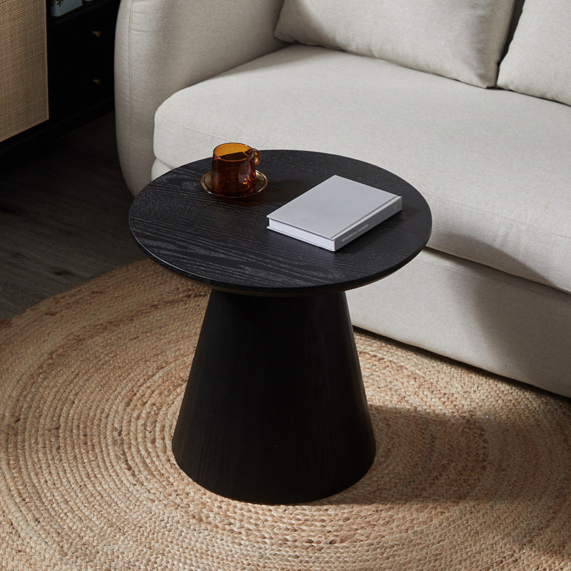 French Country Style Round Old Solid Wood Table with Pedestal Base Coffee Table