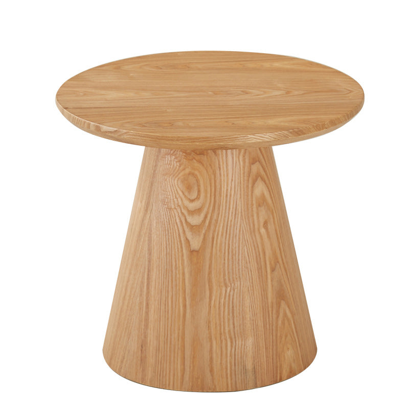 French Country Style Round Old Solid Wood Table with Pedestal Base Coffee Table