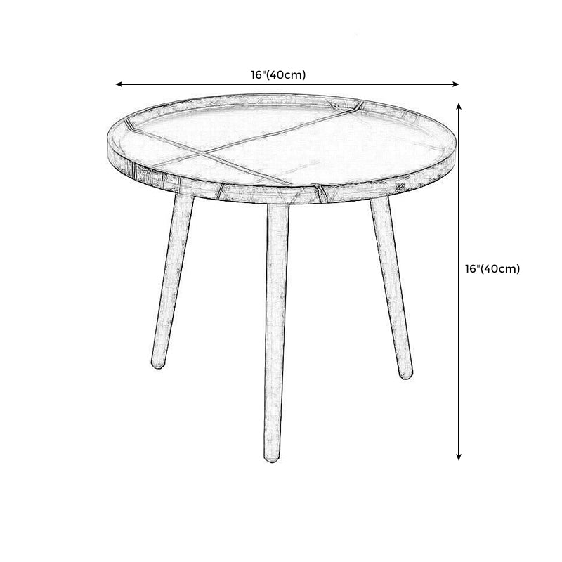 Modern Round/Oval Wood End Table Tray Top Sofa Side Table in Black/White/Brown