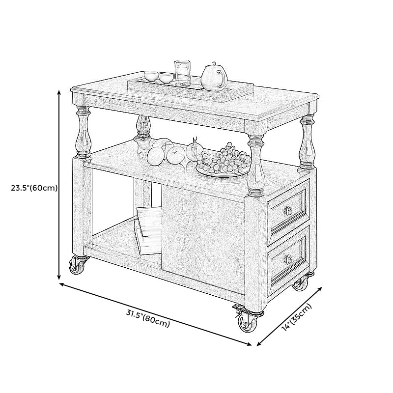 Traditional Rectangular End Table Removable Side Table with Drawer and Shelf