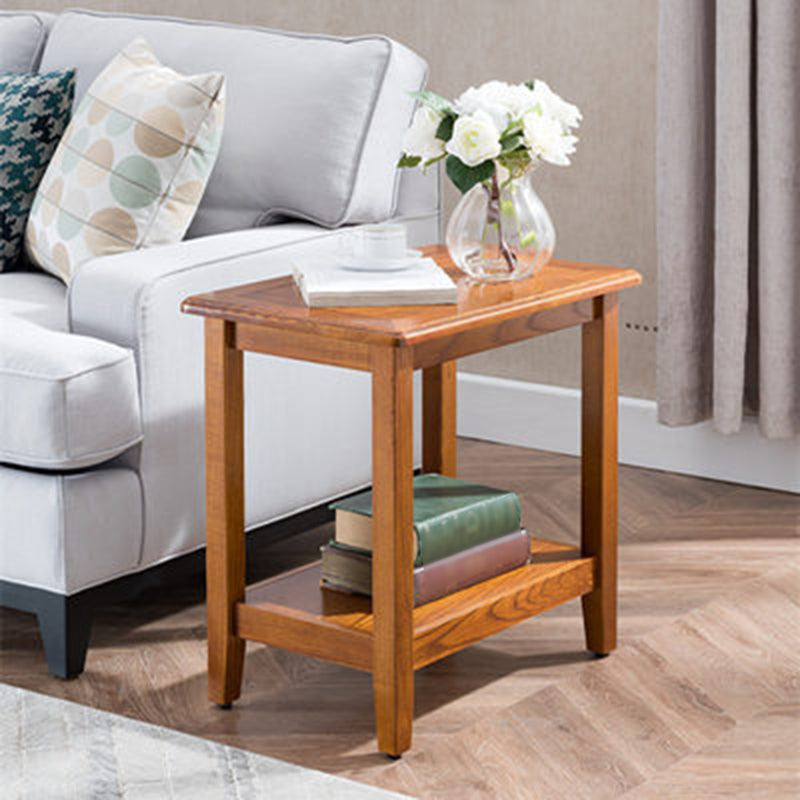 4 Legs Base Black Walnut/walnut Rectangle in Ash Wood Side Table