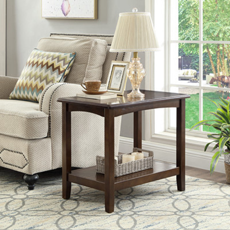 4 Legs Base Black Walnut/walnut Rectangle in Ash Wood Side Table