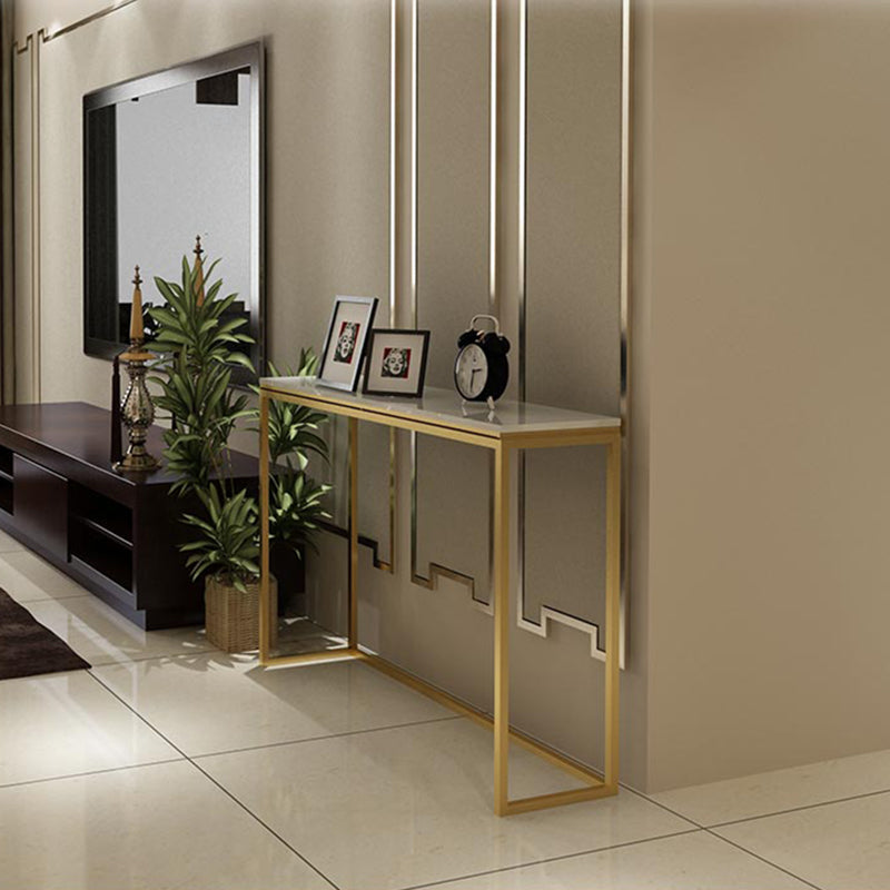 Modern Rectangular White/Black Console Table -  11.81" x 31.49" Console Table